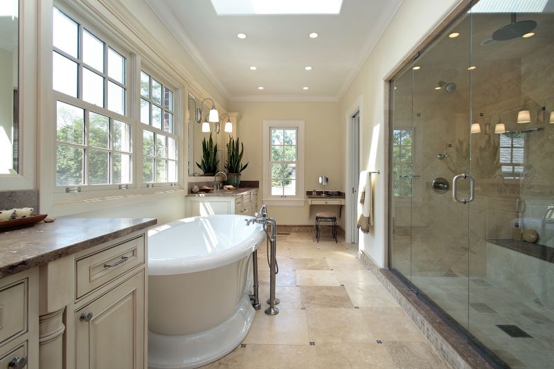 Contemporary Master Bathroom with Freestanding Tub